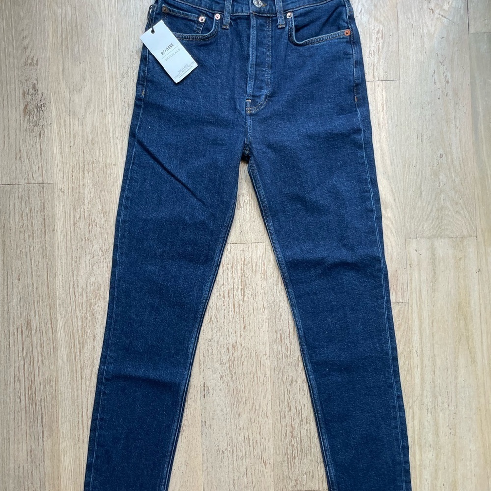 Nwt Re/Done High Rise Ankle Crop Stretch Jeans — image 4 of 5